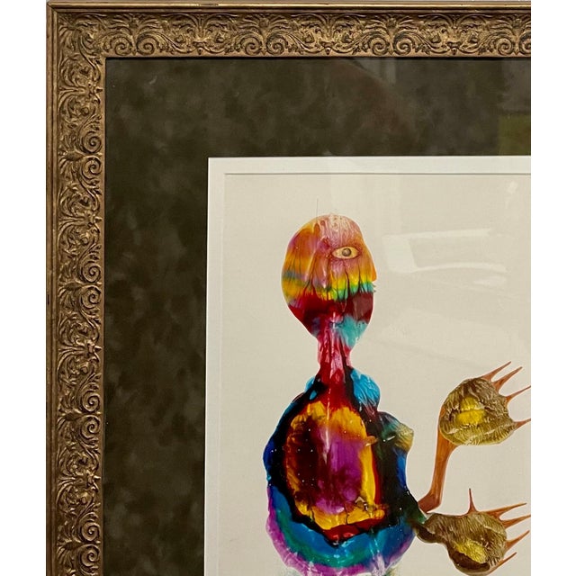 Paper Jules Perahim, Jules Perahim Surrealism Oil Painting on Paper Romanian French Surrealist Figure, 1965 For Sale - Image 7 of 9