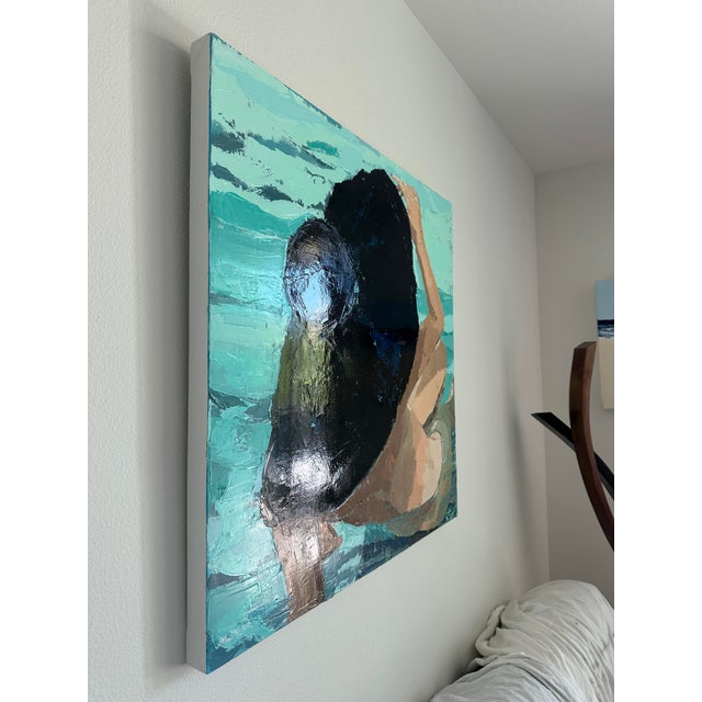 Abstract "You Can Leave Your Hat On" Original Modern Oil Painting, by Jennifer Hohlfelder For Sale - Image 3 of 10