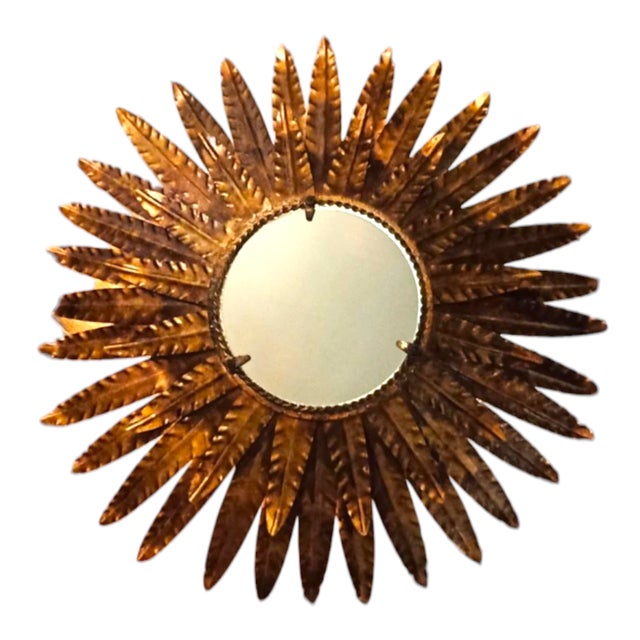Metal Spanish Sun Wall Lamp in Metal For Sale - Image 7 of 17