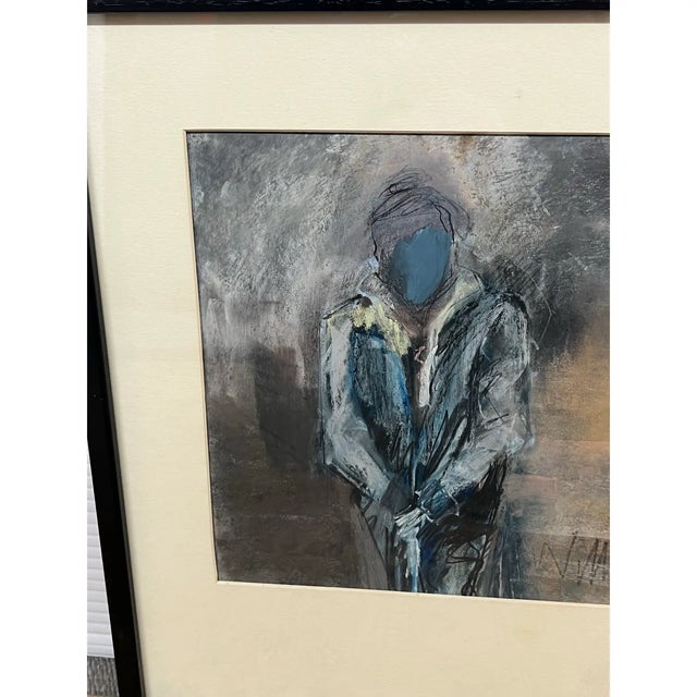 Nancy Willis Spy With Revolver Signed Pastel/Oil on Paper, Circa 1980 For Sale In San Francisco - Image 6 of 11