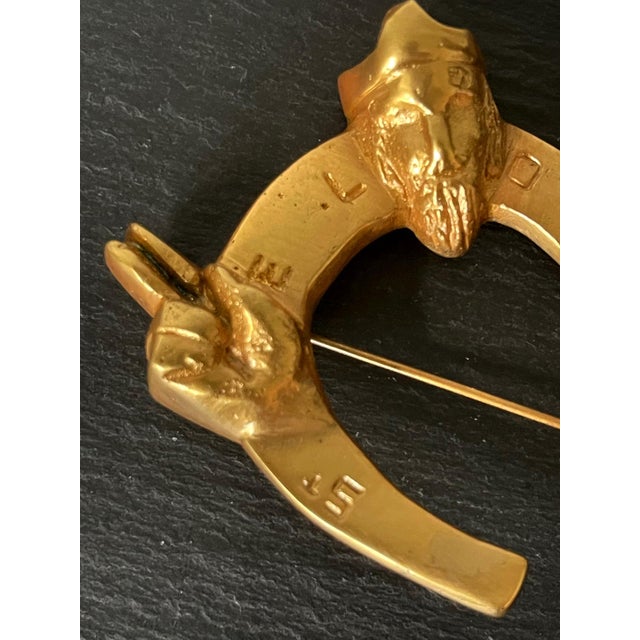 Bronze French Art Bronze Brooch St Eloi by Line Vautrin For Sale - Image 8 of 12