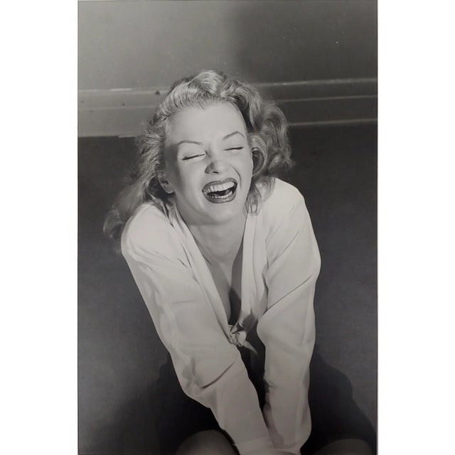 Philippe Halsman -Marilyn Monroe laughing-1949 Silver Gelatin-Signed Marilyn Monroe for a LIFE magazine article called...