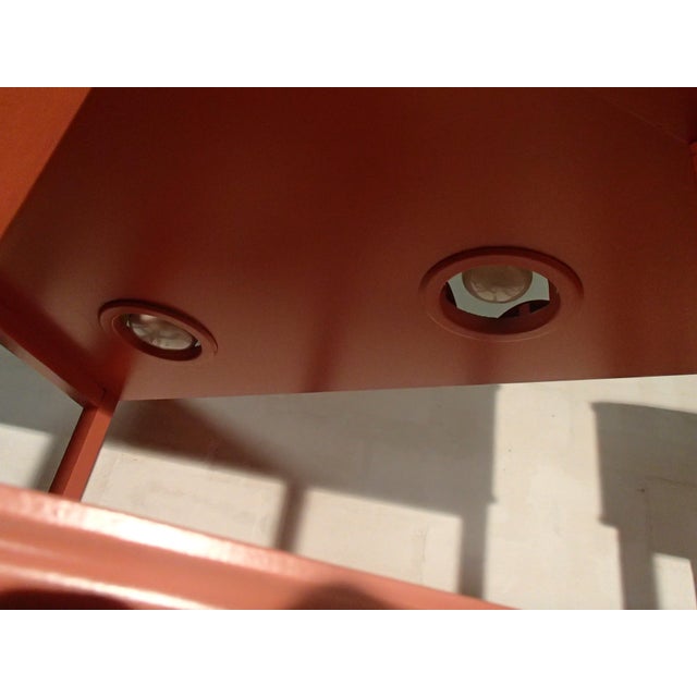 Oval Salmon-Colored Display Cases with Glass Shelves and Lighting, 1985, Set of 2 For Sale - Image 10 of 12