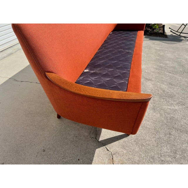 Mid 20th Century Mid Century Modern Norwegian Teak Sofa Attributed to Pi Langlos Fabrikker, Four Seater - Unmarked For Sale - Image 9 of 12