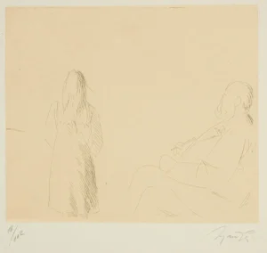 Painter and Model - Original Etching by Giacomo Manzù - 1964 1964