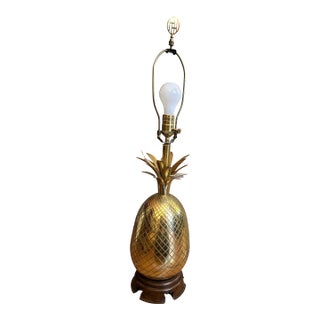 Vintage Frederick Cooper Brass Pineapple Table Lamp For Sale