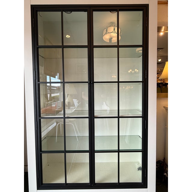 2010s Ballard Designs Delano Glass Door Cabinet For Sale - Image 5 of 12