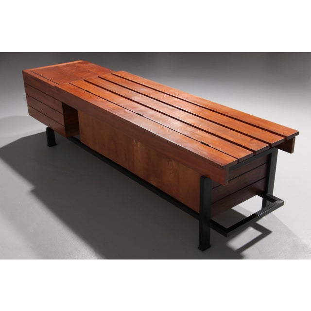 Vintage Wooden Bench with Storage, 1960 For Sale - Image 10 of 16