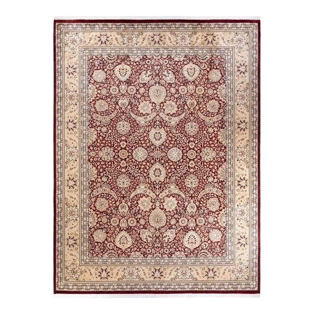 Red Mogul, One-of-a-Kind Hand-Knotted Area Rug in Red, 9' 2" x 12' 1" For Sale - Image 8 of 8