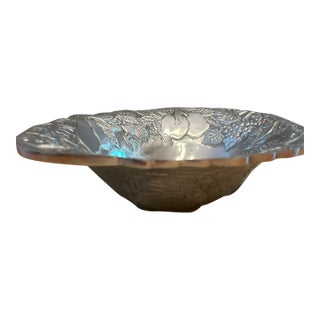 Mid 20th Century Pewter Decorative Serving Bowl For Sale