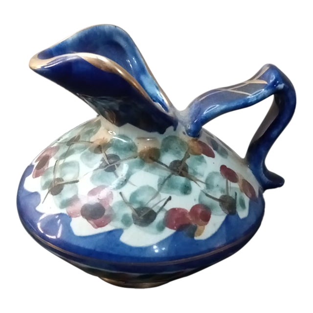 1950s Hand Painted Majolica Holland Miniature Pitcher For Sale