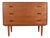 Mid 20th Century Three Drawer Vodder Style Chest in Teak With Finished Back For Sale
