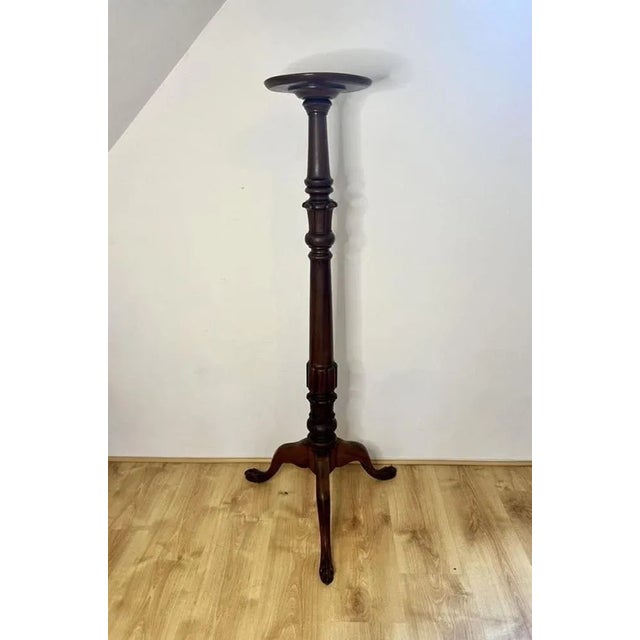 Wood Victorian Carved Mahogany Torchere, 1880s For Sale - Image 7 of 8