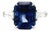 Alexander Beverly Hills Gia 8.23ct Emerald Cut Ceylon Sapphire Three-Stone Ring, Size 6 For Sale