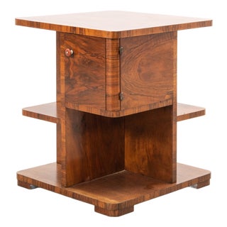 Art Deco Swedish Wood Side Table, 1940's For Sale