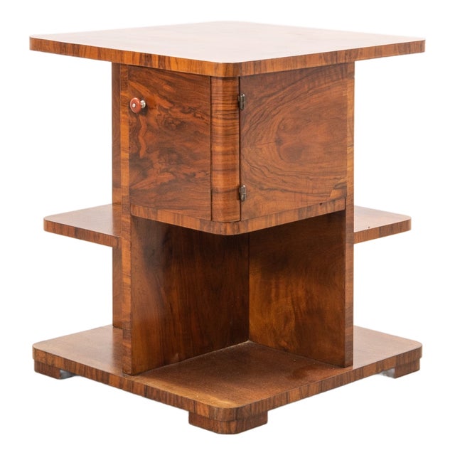 Art Deco Swedish Wood Side Table, 1940's For Sale
