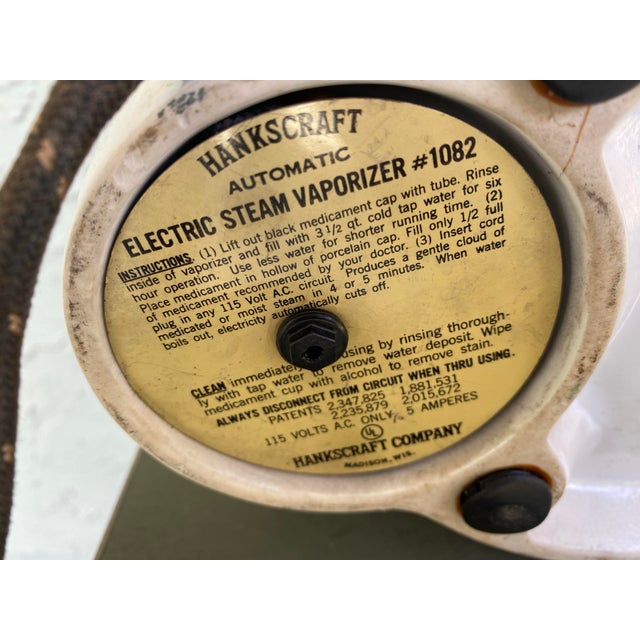 Vintage Hankscraft Model 1082 Art Deco Automatic Electric Steam Vaporizer Humidifier For Sale - Image 9 of 10