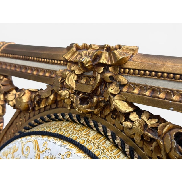 Wood Louis Xvi, French Arm Chair, Versace Fabric, Giltwood, France, 1960s For Sale - Image 7 of 17