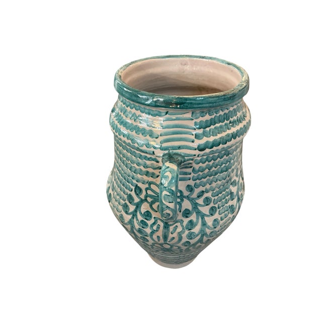 Traditional Hand-Painted Fes Pottery Urn - 21" For Sale - Image 3 of 10