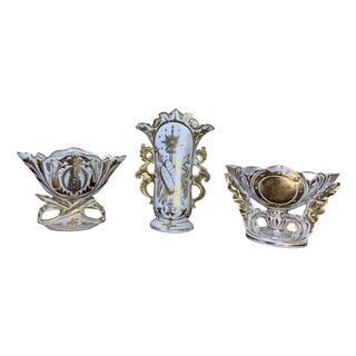 Porcelain Altar Vases in Porcelain, Set of 3 For Sale