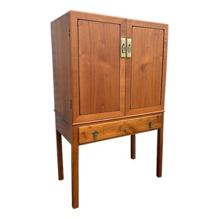 Vintage Artisan Walnut Bar Cabinet For Sale