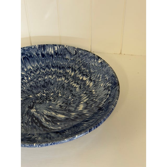 Signed Christine Jouval Blue Aptware Serving Bowl For Sale - Image 11 of 18