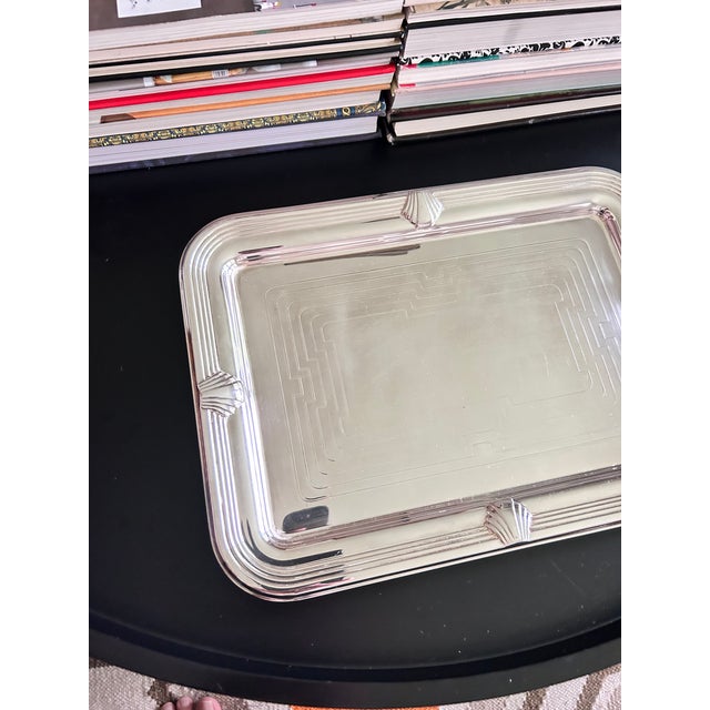 Vintage Towle Silverplate Seashell Art Deco Coastal Tray For Sale In Louisville - Image 6 of 16