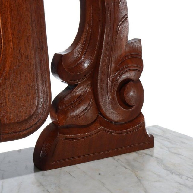 Antique Renaissance Revival Walnut 3-Drawer Marble Top Chest C1890 For Sale - Image 16 of 18
