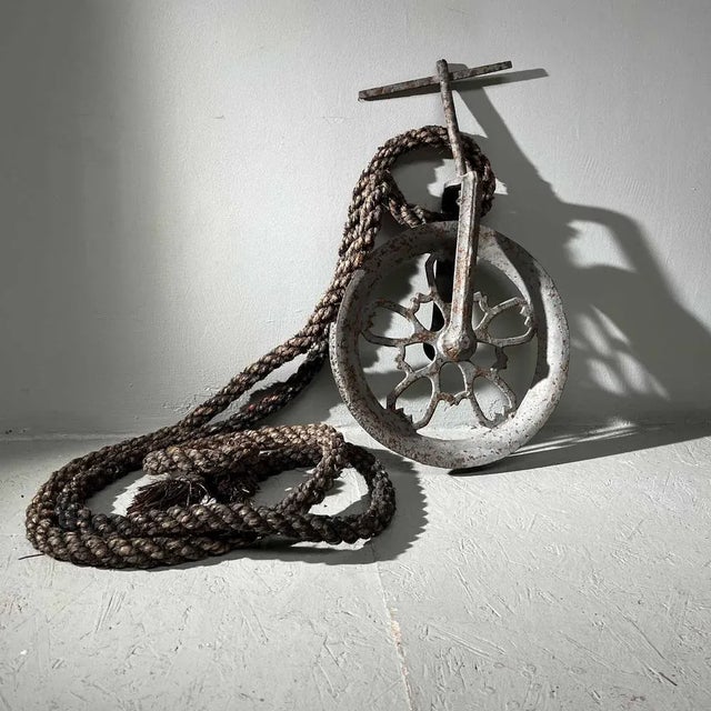 Antique Meiji Era Metal Pulley, Japan For Sale - Image 13 of 13