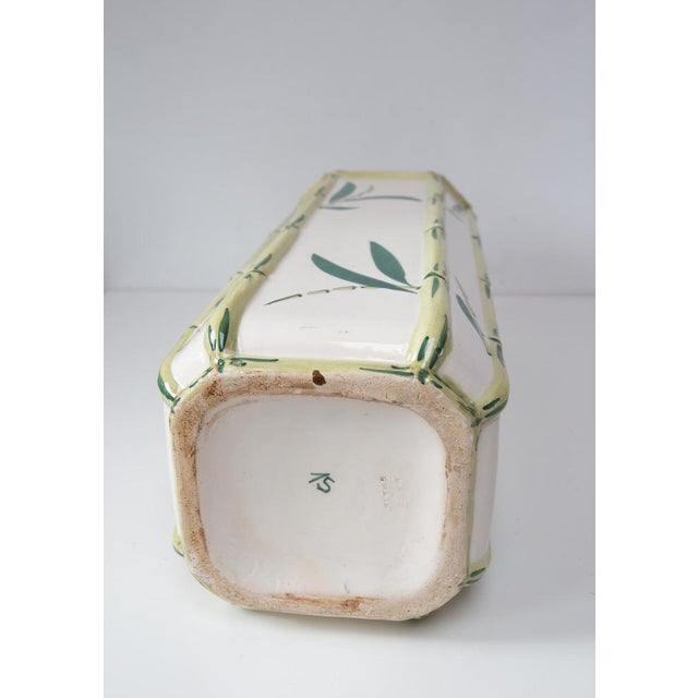 Stoneware Umbrella Stand in Imitation Bamboo Leaves, Spain, 1980s For Sale - Image 3 of 7