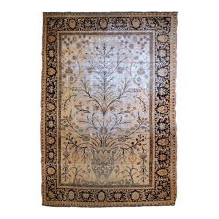 1880s, Handmade Antique Prayer Indo-Moktasham Rug 4' X 6.2' For Sale