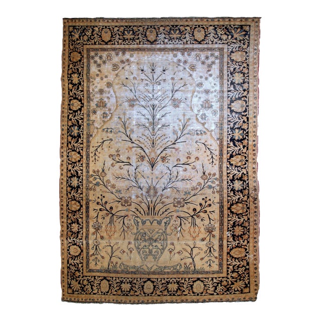 1880s, Handmade Antique Prayer Indo-Moktasham Rug 4' X 6.2' For Sale