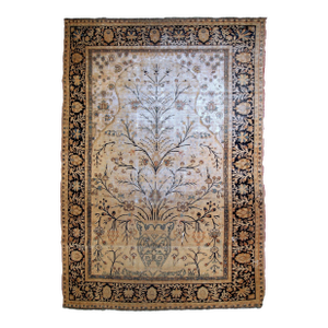 1880s, Handmade Antique Prayer Indo-Moktasham Rug 4' X 6.2'
