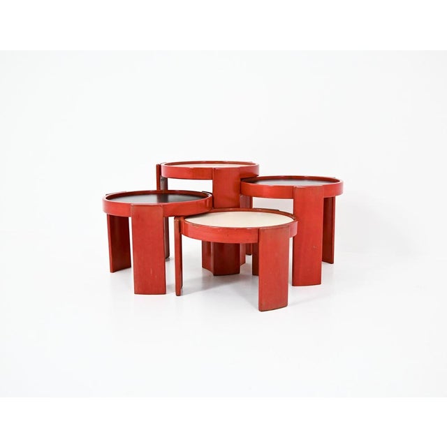 Mid-Century Modern Model 780 Nesting Tables by Gianfranco Frattini for Cassina, 1960s, Set of 4 For Sale - Image 3 of 12