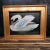 1940s Swan Oil Painting in Gilt Wood Frame - Bird Art With Gold Frame Moody Vintage Hand-Painted Wall Canvas For Sale In Sacramento - Image 6 of 8