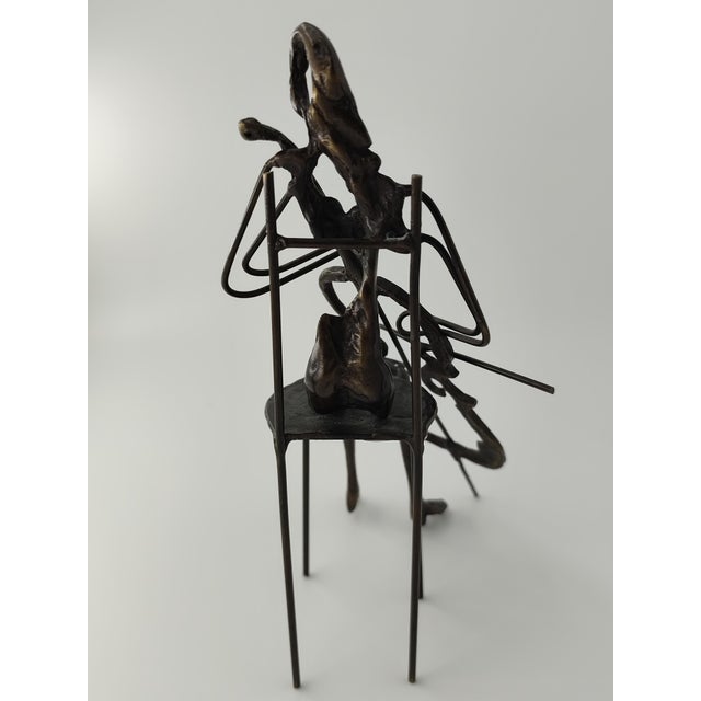 Sculpture of a Cellist, 1950s, Metal For Sale - Image 3 of 5