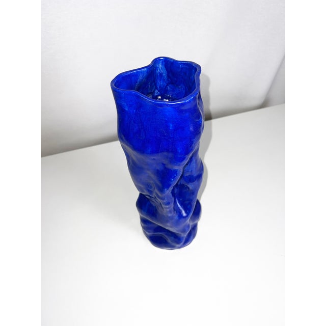 Early 21st Century Every Day Blue Collection Wavy Vase 01 by Anna Demidova For Sale - Image 5 of 7