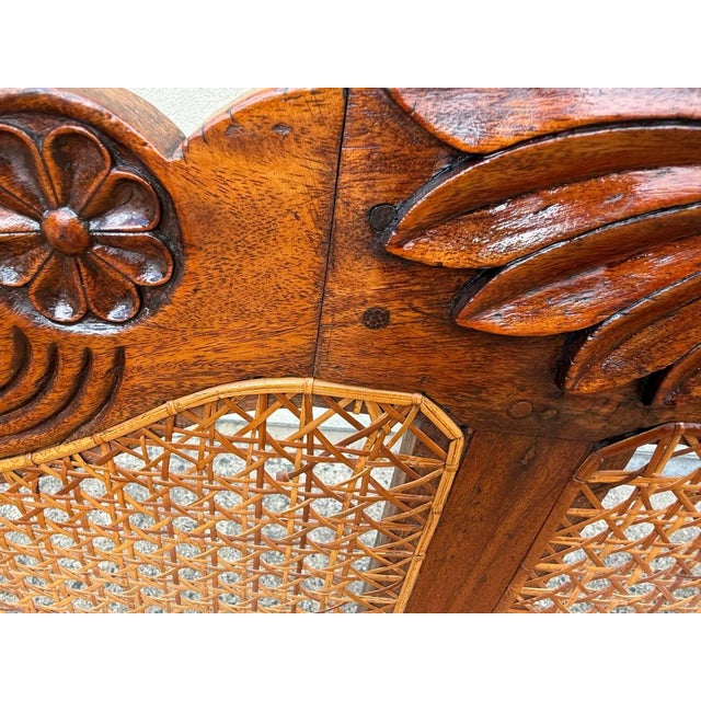 Brown Pair of Matching British Colonial Cane Settees For Sale - Image 8 of 18