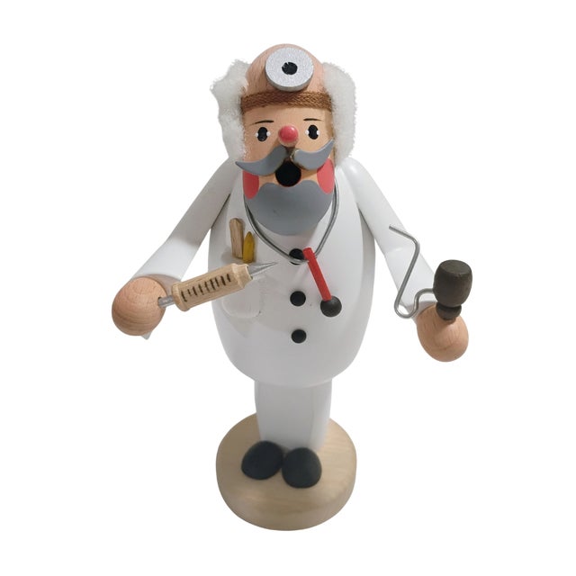Wood Vintage Handcrafted German Karl Werner Wooden Dentist Incense Smoker Figurine For Sale - Image 7 of 8