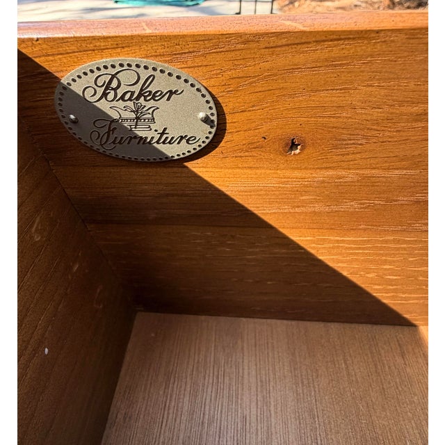 Brown Baker Furniture French Country Provincial Style Carved Oak Wood Bachelor Chest of Drawers For Sale - Image 8 of 11