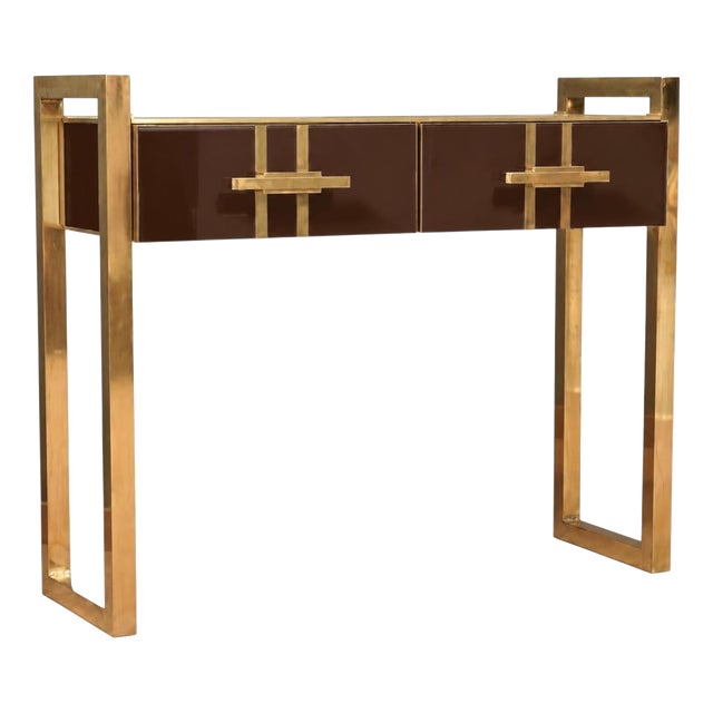Italian Console Table in Chocolate Murano Glass from Justfurnituress SRL For Sale