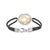 Metal Bvlgari Tondo 18k Yellow Gold Steel Black Leather Two Tone Heart Bracelet For Sale - Image 7 of 8