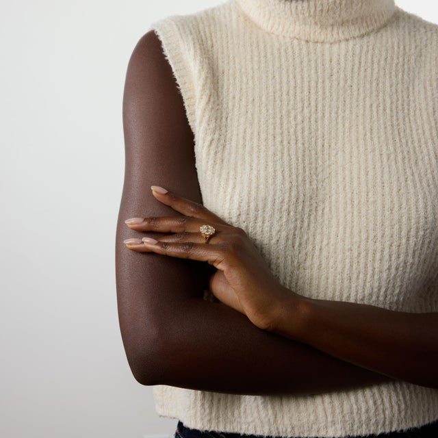 Early 20th Century Early 20th Century Victorian Gia 2.23 Carat Old European Cut Diamond 18k Yellow Gold Cluster Ring, Size 6.25 For Sale - Image 5 of 7