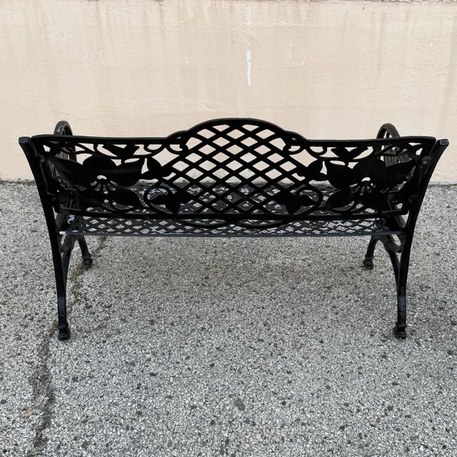 Mid 20th Century Contemporary Art Nouveau Style Cast Aluminum Garden Patio Garden Bench Loveseat For Sale - Image 14 of 15