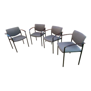 1990s Player Steelcase Stacking Office Chairs - Set of 4