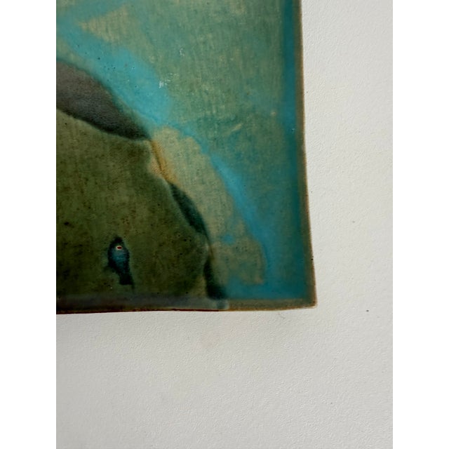 Green Vintage Stamped Decorative Ceramic Charger For Sale - Image 8 of 10