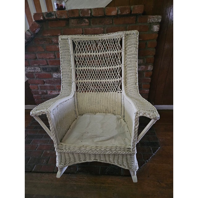 Vintage Bemis Riddell Wicker Rocking Chair For Sale - Image 10 of 10
