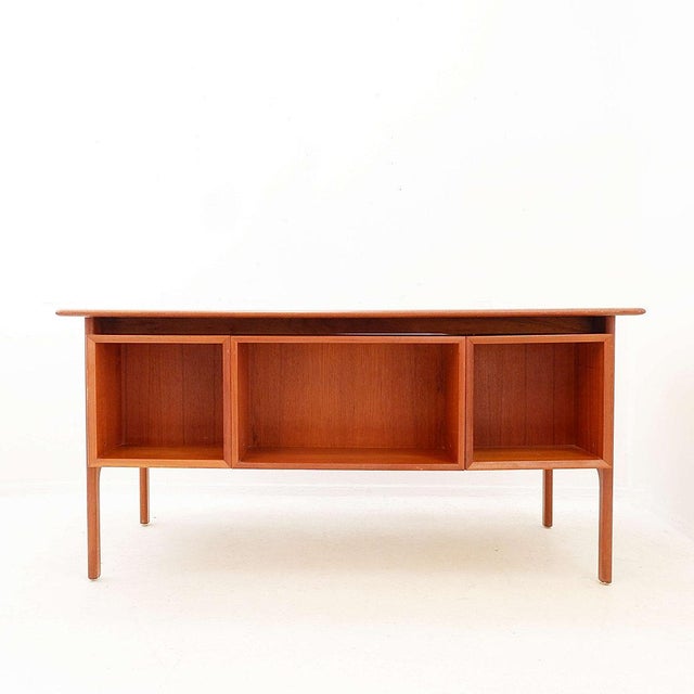 Brown Mid-Century Modern Danish Teak Desk by Erik Brouer for Brouer Furniture Factory, 1960s For Sale - Image 8 of 16