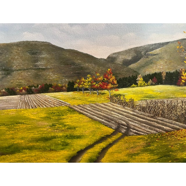 1980s Howard Hopkins Jr View of Kattetskill Oil on Canvas Landscape Painting For Sale - Image 4 of 5