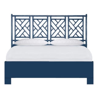 Chippendale Standard Bed California King - Navy For Sale